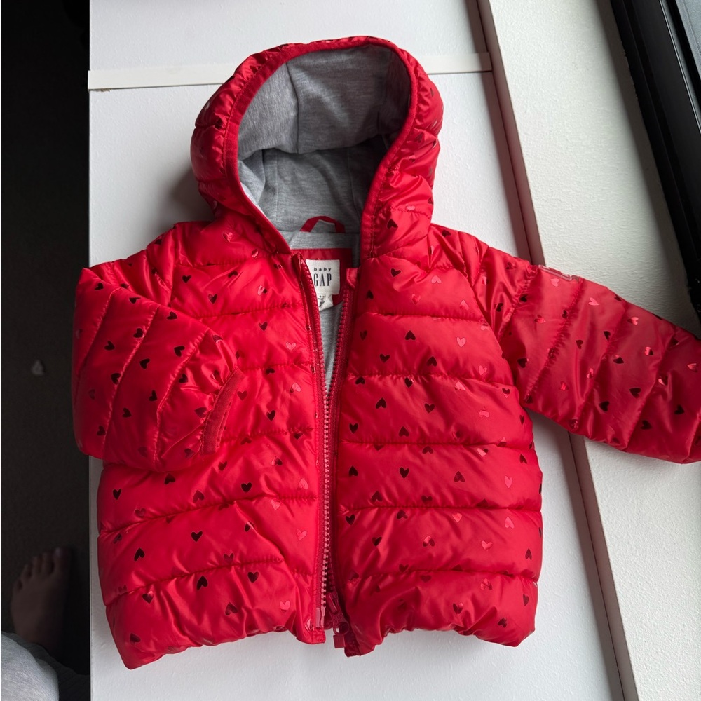 GAP Red Heart Puffer Jacket